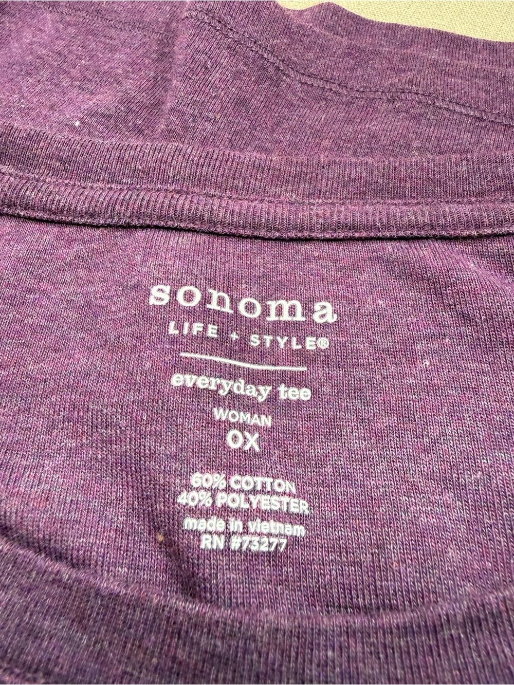 NWT Eggplant Heather Gold Turquoise Graphic Tee Top Long Sleeve Women's Plus 0X - Picture 3 of 9